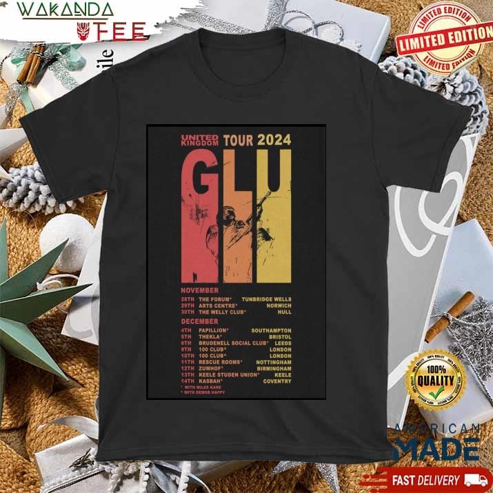 Official Glu Uk 2024 Tour Poster T Shirt