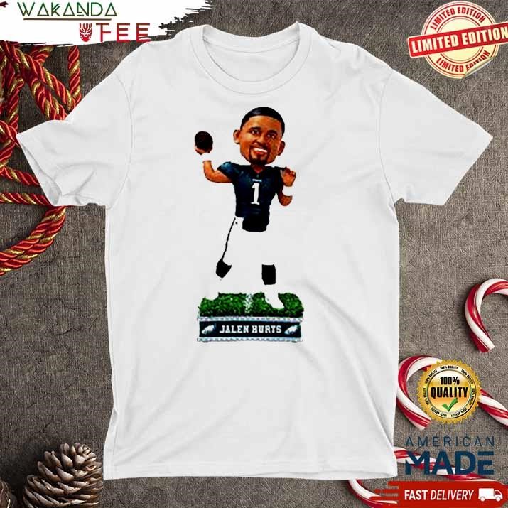 Official Jalen Hurts Philadelphia Eagles Field Star Bobblehead Ornament T Shirt