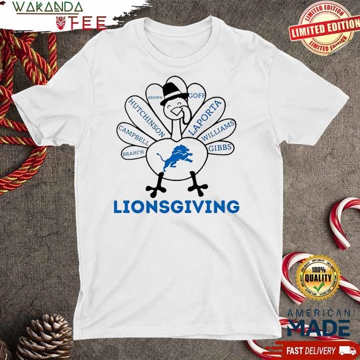 Official Lionsgiving Turkey Detroit Lions 2024 T Shirt