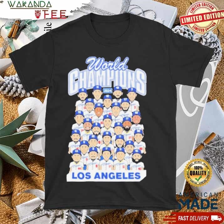 Official Los Angeles World Champions Team Cartoon Royal Shirt