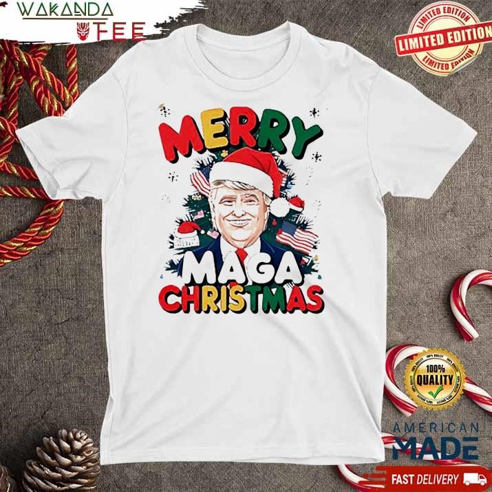 Official Merry MAGA Christmas Santa Trump T Shirt