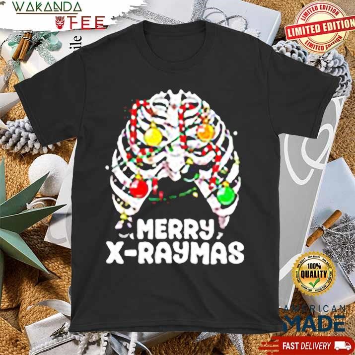 Official Merry Xraymas Creepy Christmas Ribcage Skeleton Xmas SweatShirt