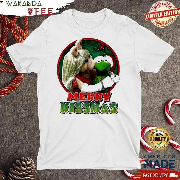 Official Muppets Kermit Miss Piggy Merry Kissmas T Shirt