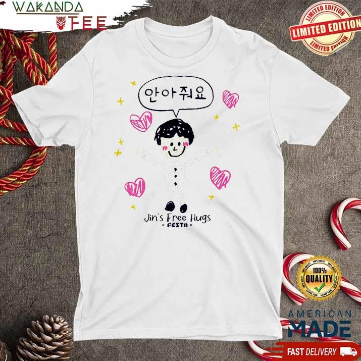 Official Murisan Wearing Jin's Free Hugs Festa 2024 T shirt'