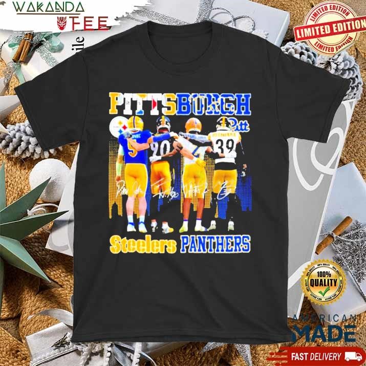 Official Pittsburgh Steelers Tj Watt, Fitzpatrick X Pittsburgh Panthers Phil Jurkovec, Israel Abanikanda T shirt