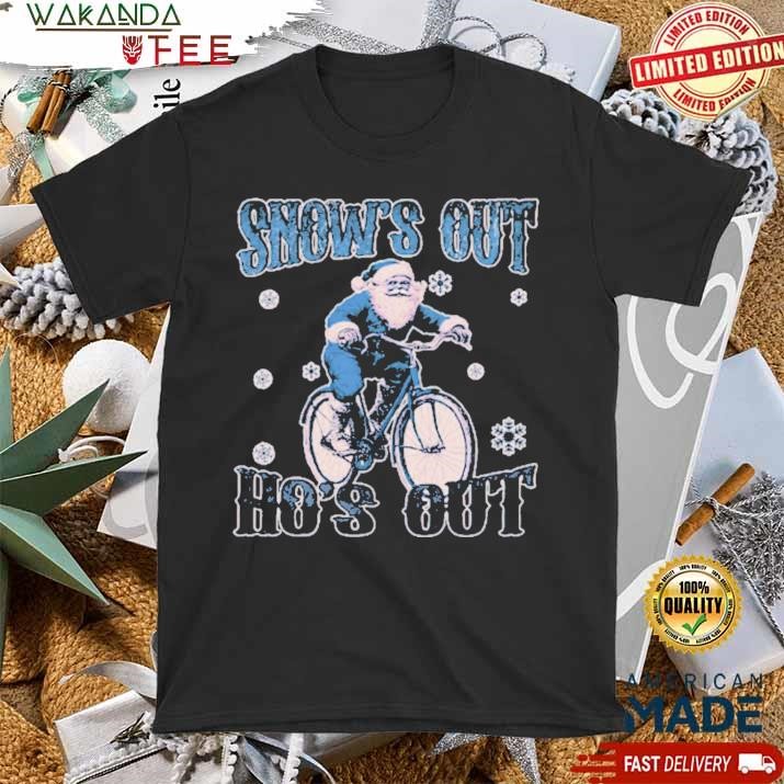 Official Santa Claus Riding A Bicycle Snow’s Out Present’s Out Funny Christmas Sweater