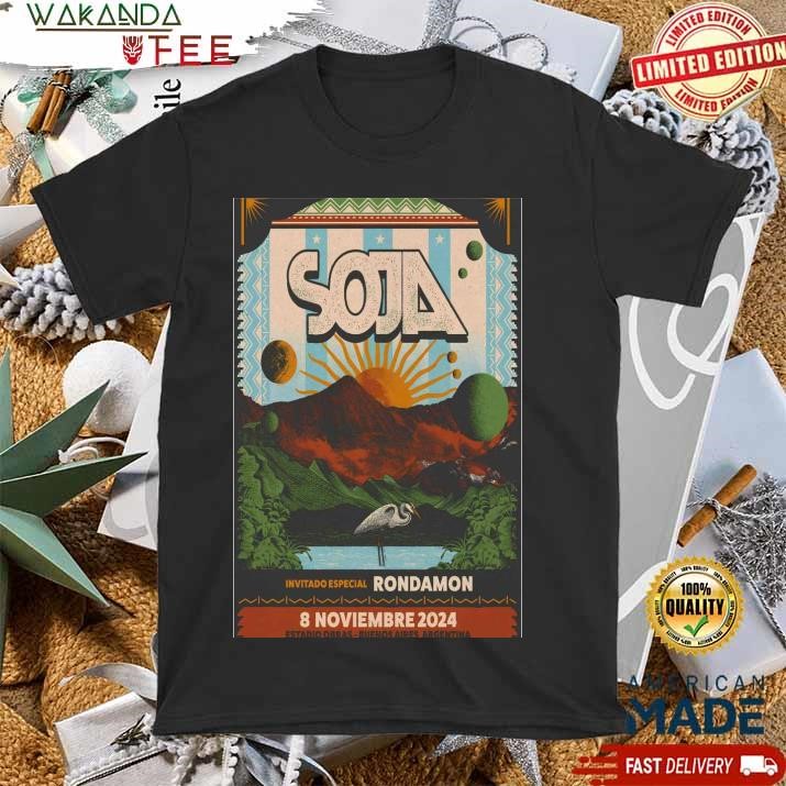 Official Soja 8 November 2024 Estadio Obras. Buenos Aires, Argentina Event Poster T shirt